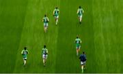 23 June 2019; The Meath team run onto the pitch prior to the Leinster GAA Football Senior Championship Final match between Dublin and Meath at Croke Park in Dublin. Photo by Brendan Moran/Sportsfile