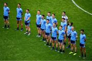 23 June 2019; The Dublin team stand for the national anthem prior to the Leinster GAA Football Senior Championship Final match between Dublin and Meath at Croke Park in Dublin. Photo by Brendan Moran/Sportsfile