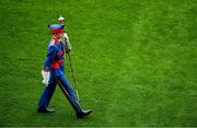 23 June 2019; The drum major of the Artane School of Music band leads the band prior to the Leinster GAA Football Senior Championship Final match between Dublin and Meath at Croke Park in Dublin. Photo by Brendan Moran/Sportsfile
