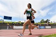 22 June 2019; Eimear Maher of Mount Anville, Co. Dublin, competing in the Girls 3000m during the Irish Life Health Tailteann Inter-provincial Games at Santry in Dublin. Photo by Sam Barnes/Sportsfile