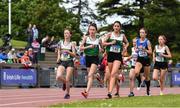 22 June 2019; Eimear Maher of Mount Anville, Co. Dublin, centre, competing in the Girls 3000m during the Irish Life Health Tailteann Inter-provincial Games at Santry in Dublin. Photo by Sam Barnes/Sportsfile