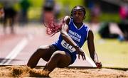 22 June 2019; Chisom Ugwueru of St. Flannan's College, Co. Clare, competing in the Girls Triple Jump event during the Irish Life Health Tailteann Inter-provincial Games at Santry in Dublin. Photo by Sam Barnes/Sportsfile