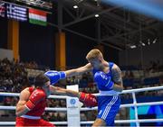 24 June 2019; Kurt Walker of Ireland, right, in action against Zhirayr Sargsyan of Armenia during their Men’s Bantamweight bout at Uruchie Sports Palace on Day 4 of the Minsk 2019 2nd European Games in Minsk, Belarus. Photo by Seb Daly/Sportsfile
