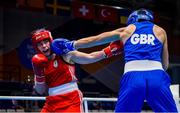 24 June 2019; Grainne Walsh of Ireland, left, in action against Rosie Eccles of Great Britain during their Women’s Featherweight bout at Uruchie Sports Palace on Day 4 of the Minsk 2019 2nd European Games in Minsk, Belarus. Photo by Seb Daly/Sportsfile