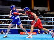24 June 2019; Michaela Walsh of Ireland, left, in action against Lacramioara Perijoc of Romania during their Women’s Featherweight bout at Uruchie Sports Palace on Day 4 of the Minsk 2019 2nd European Games in Minsk, Belarus. Photo by Seb Daly/Sportsfile