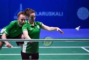 24 June 2019; Chloe Magee and Samuel Magee of Ireland in action against Evgenii Dremin and Evgenia Dimova of Russia during their Mixed Badminton Doubles group stage match at Falcon Club on Day 4 of the Minsk 2019 2nd European Games in Minsk, Belarus. Photo by Seb Daly/Sportsfile