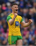 23 June 2019; Patrick McBrearty of Donegal celebrates at the final whistle of the Ulster GAA Football Senior Championship Final match between Donegal and Cavan at St Tiernach's Park in Clones, Monaghan. Photo by Ramsey Cardy/Sportsfile