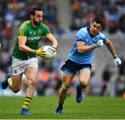 23 June 2019; Adam Flanagan of Meath in action against David Byrne of Dublin during the Leinster GAA Football Senior Championship Final match between Dublin and Meath at Croke Park in Dublin. Photo by Ray McManus/Sportsfile
