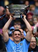 23 June 2019; Brian Howard of Dublin lifts the Delaney Cup after the Leinster GAA Football Senior Championship Final match between Dublin and Meath at Croke Park in Dublin. Photo by Ray McManus/Sportsfile