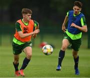 24 June 2019; Niall Morahan, left, and Richie O'Farrell during a Republic of Ireland Under-19 training session at FAI National Training Centre in Abbotstown, Dublin. Photo by Sam Barnes/Sportsfile