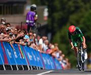 25 June 2019; Michael O'Loughlin of Ireland approaches the finish line to complete the Men's Cycling Time Trial on Day 5 of the Minsk 2019 2nd European Games in Minsk, Belarus. Photo by Seb Daly/Sportsfile