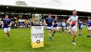 23 June 2019; Raymond Galligan of Cavan leads his team  out past the Anglo Celt cup before the Ulster GAA Football Senior Championship Final match between Donegal and Cavan at St Tiernach's Park in Clones, Monaghan. Photo by Oliver McVeigh/Sportsfile