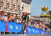 25 June 2019; Michael O'Loughlin of Ireland crosses the line to finish sixth in the Men's Cycling Time Trial on Day 5 of the Minsk 2019 2nd European Games in Minsk, Belarus. Photo by Seb Daly/Sportsfile