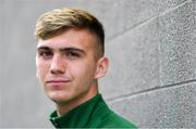25 June 2019; Oisin McEntee poses for a portrait during a Republic of Ireland Under-19 squad press conference at the FAI National Training Centre in Abbotstown, Dublin. Photo by Brendan Moran/Sportsfile