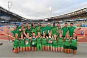 25 June 2019; Ireland Athletics team following Dynamic New Athletics quarter-final match two at Dinamo Stadium on Day 5 of the Minsk 2019 2nd European Games in Minsk, Belarus. Photo by Seb Daly/Sportsfile