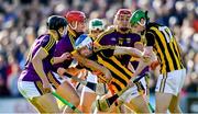 15 June 2019; Huw Lawlor of Kilkenny bursts out from a group of Wexford and Kilkenny players during the Leinster GAA Hurling Senior Championship Round 5 match between Wexford and Kilkenny at Innovate Wexford Park in Wexford. Photo by Piaras Ó Mídheach/Sportsfile