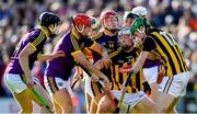 15 June 2019; Huw Lawlor of Kilkenny bursts out from a group of Wexford and Kilkenny players during the Leinster GAA Hurling Senior Championship Round 5 match between Wexford and Kilkenny at Innovate Wexford Park in Wexford. Photo by Piaras Ó Mídheach/Sportsfile