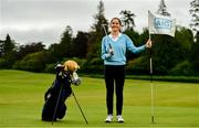 26 June 2019; AIG Insurance, proud sponsor of the Golfing Union of Ireland and Irish Ladies Golf Union, today launched this year’s AIG Cups & Shields in GUI National Headquarters with the help from AIG Senior Foursomes champion, Eleanor Metcalfe, 2018 AIG Irish Close Champion, Robbie Cannon and Dublin GAA stars Eoghan O’Donnell and Kevin McManamon. AIG Insurance is offering exclusive discount to GUI and ILGU members. For a quote, go to www.aig.ie/golfer or call 1890 405 405 and see how much you could save! Pictured at the AIG Insurance GUI & ILGU Cups & Shields Launch at Carton House in Maynooth is Eleanor Metcalfe of Laytown and Bettystown Golf Club. Photo by Sam Barnes/Sportsfile