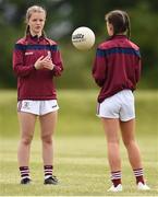 22 June 2019; Galway captain Brenda Naughton prior to the Ladies Football All-Ireland U14 Platinum Final 2019 match between Cork and Galway at St Rynaghs in Banagher, Offaly. Photo by Ben McShane/Sportsfile