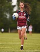 22 June 2019; Shiofra Ni Scanlain of Galway during the Ladies Football All-Ireland U14 Platinum Final 2019 match between Cork and Galway at St Rynaghs in Banagher, Offaly. Photo by Ben McShane/Sportsfile