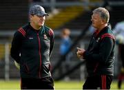 22 June 2019; Mayo manager James Horan, left, along with selector Martin Barrett before the GAA Football All-Ireland Senior Championship Round 2 match between Down and Mayo at Pairc Esler in Newry, Down. Photo by Oliver McVeigh/Sportsfile