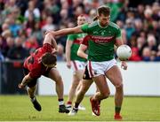 22 June 2019; Aidan O'Shea of Mayo in action against Donal O'Hare of Down  during the GAA Football All-Ireland Senior Championship Round 2 match between Down and Mayo at Pairc Esler in Newry, Down.  Photo by Oliver McVeigh/Sportsfile