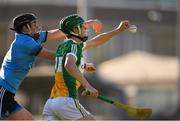 26 June 2019; John Murphy of Offaly in action against Jack Fagan of Dublin during the Bord Gais Energy Leinster GAA Hurling U20 Championship quarter-final match between Dublin and Offaly at Parnell Park in Dublin. Photo by Eóin Noonan/Sportsfile
