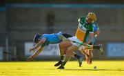 26 June 2019; Conor Langton of Offaly in action against Lee Gannon of Dublin during the Bord Gais Energy Leinster GAA Hurling U20 Championship quarter-final match between Dublin and Offaly at Parnell Park in Dublin. Photo by Eóin Noonan/Sportsfile