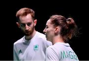 28 June 2019; Chloe Magee and Samuel Magee of Ireland during their Mixed Badminton Doubles quarter-final match against Robin Tabeling and Piek Selena of Netherlands at Falcon Club on Day 8 of the Minsk 2019 2nd European Games in Minsk, Belarus. Photo by Seb Daly/Sportsfile