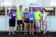 27 June 2019; Winners of the Mixed Team Race, David Evans, Caroline Moore, Emer O Connell, and Vincent Jordan of HSE, are presented with their trophy by Aengus Burns of Grant Thornton and Karen Golden from Galway Simon Community after the Grant Thornton Corporate 5K Team Challenge Galway at Ballybrit Racecourse in Galway. Photo by Diarmuid Greene/Sportsfile