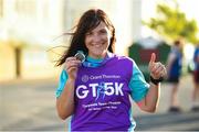 27 June 2019; Michelle Egan of DHKN after winning the Grant Thornton Corporate 5K Team Challenge Galway at Ballybrit Racecourse in Galway. Photo by Diarmuid Greene/Sportsfile