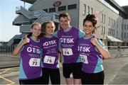 27 June 2019; Sarah Moloney, Lorna Small, Damian Walsh and Niamh Finnegan of AIB Business Centre prior to the Grant Thornton Corporate 5K Team Challenge Galway at Ballybrit Racecourse in Galway. Photo by Diarmuid Greene/Sportsfile