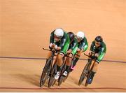 28 June 2019; Mia Griffin, Lydia Gurley, Shannon McCurley and Orla Walsh of Ireland compete in the Women's Track Cycling Team Pursuit final at Minsk Arena Velodrome on Day 8 of the Minsk 2019 2nd European Games in Minsk, Belarus. Photo by Seb Daly/Sportsfile