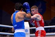 28 June 2019; Regan Buckley, right, of Ireland in action against Artur Hovhannisyan of Armenia during their Men's Light Flyweight semi-final bout at Minsk Arena Velodrome on Day 8 of the Minsk 2019 2nd European Games in Minsk, Belarus. Photo by Seb Daly/Sportsfile