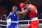 28 June 2019; Kurt Walker, left, of Ireland in action against Peter McGrail of Great Britain during their Men's Bantamweight semi-final bout at Minsk Arena Velodrome on Day 8 of the Minsk 2019 2nd European Games in Minsk, Belarus. Photo by Seb Daly/Sportsfile