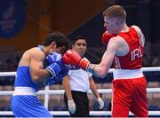 28 June 2019; Regan Buckley of Ireland, right, in action against Artur Hovhannisyan of Armenia during their Men's Light Flyweight semi-final bout at Minsk Arena Velodrome on Day 8 of the Minsk 2019 2nd European Games in Minsk, Belarus. Photo by Seb Daly/Sportsfile