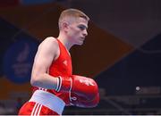 28 June 2019; Regan Buckley of Ireland prior to his Men's Light Flyweight semi-final bout against Artur Hovhannisyan of Armenia at Minsk Arena Velodrome on Day 8 of the Minsk 2019 2nd European Games in Minsk, Belarus. Photo by Seb Daly/Sportsfile