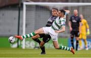 28 June 2019; Joey O'Brien of Shamrock Rovers in action against Michael Duffy of Dundalk during the SSE Airtricity League Premier Division match between Shamrock Rovers and Dundalk at Tallaght Stadium in Dublin. Photo by Ben McShane/Sportsfile