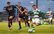 28 June 2019; Trevor Clarke of Shamrock Rovers in action against Seán Gannon of Dundalk during the SSE Airtricity League Premier Division match between Shamrock Rovers and Dundalk at Tallaght Stadium in Dublin. Photo by Ben McShane/Sportsfile