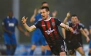28 June 2019; Michael Barker of Bohemians celebrates after scoring his side's second goal during the SSE Airtricity League Premier Division match between Waterford and Bohemians at the RSC in Waterford. Photo by Diarmuid Greene/Sportsfile
