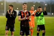 28 June 2019; Bohemians players including Ryan Swan, centre, applaud supporters after the SSE Airtricity League Premier Division match between Waterford and Bohemians at the RSC in Waterford. Photo by Diarmuid Greene/Sportsfile