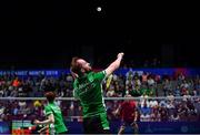 29 June 2019; Samuel Magee of Ireland in action against Gabrielle Adcock and Chris Adcock during the Mixed Badminton Doubles semi-final match at Falcon Club on Day 9 of the Minsk 2019 2nd European Games in Minsk, Belarus. Photo by Seb Daly/Sportsfile