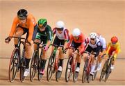 29 June 2019; Shannon McCurley of Ireland, second left, competes in the Women’s Track Cycling Omnium Scratch race at Minsk Arena Velodrome on Day 9 of the Minsk 2019 2nd European Games in Minsk, Belarus. Photo by Seb Daly/Sportsfile