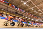 29 June 2019; Shannon McCurley of Ireland, third left, competes in the Women’s Track Cycling Omnium Scratch race at Minsk Arena Velodrome on Day 9 of the Minsk 2019 2nd European Games in Minsk, Belarus. Photo by Seb Daly/Sportsfile