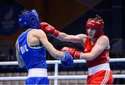 29 June 2019; Michaela Walsh of Ireland, right, in action against Stanimira Petrova of Bulgaria during their Women’s Featherweight final bout at Uruchie Sports Palace on Day 9 of the Minsk 2019 2nd European Games in Minsk, Belarus. Photo by Seb Daly/Sportsfile