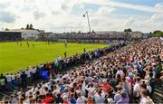 29 June 2019; Supporters watch on as Peter Harte of Tyrone kicks a free during the GAA Football All-Ireland Senior Championship Round 3 match between Kildare and Tyrone at St Conleth's Park in Newbridge, Co. Kildare. Photo by Ramsey Cardy/Sportsfile