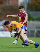 29 June 2019; Sean Collins of Clare in action against Tommy McDaniel of Westmeath during the GAA Football All-Ireland Senior Championship Round 3 match between Westmeath and Clare at TEG Cusack Park in Mullingar, Westmeath. Photo by Sam Barnes/Sportsfile