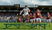 29 June 2019; Eoin Carberry of Westmeath leads out the Westmeath team ahead of the GAA Football All-Ireland Senior Championship Round 3 match between Westmeath and Clare at TEG Cusack Park in Mullingar, Westmeath. Photo by Sam Barnes/Sportsfile