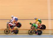29 June 2019; Shannon McCurley of Ireland, bottom right, competes in the Women’s Track Cycling Omnium Scratch race at Minsk Arena Velodrome on Day 9 of the Minsk 2019 2nd European Games in Minsk, Belarus. Photo by Seb Daly/Sportsfile