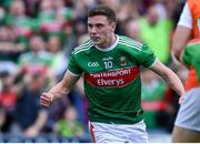 29 June 2019; Fionn McDonagh of Mayo celebrates after scoring his side's first goal during the GAA Football All-Ireland Senior Championship Round 3 match between Mayo and Armagh at Elverys MacHale Park in Castlebar, Mayo. Photo by Brendan Moran/Sportsfile